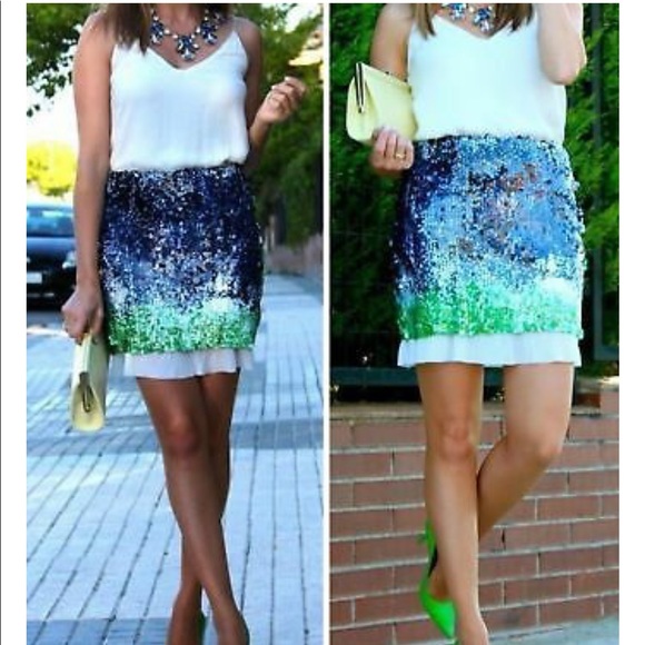 Zara Dresses & Skirts - NWOT Zara Multicolor Sequin Mini Skirt